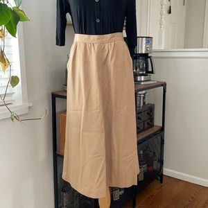 COPY - Vintage Wool blend Tan A Line Skirt with Pockets!